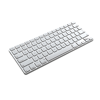 White Wireless Keyboard with Transparent Background -  Modern Design, Compact Size, and Comfortable Typing Experience png