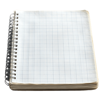 Blank Grid Notebook with Transparent Background, Ready for Your Ideas png