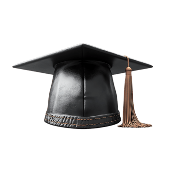 Black Graduation Cap with Transparent Background, a Symbol of Achievement and Success png