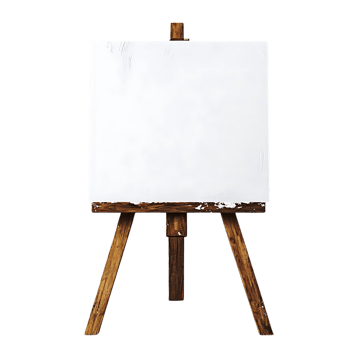 Blank Canvas on Easel, Ready for Your Masterpiece, Transparent Background png