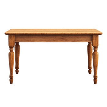 Wooden Table with Turned Legs on a Transparent Background png
