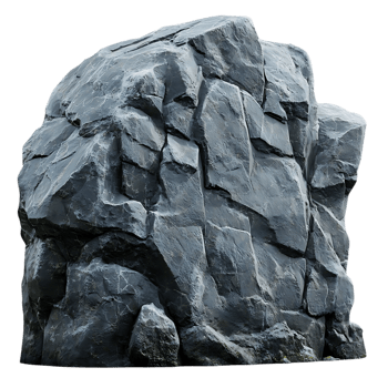 Massive Grey Rock Formation with Transparent Background png