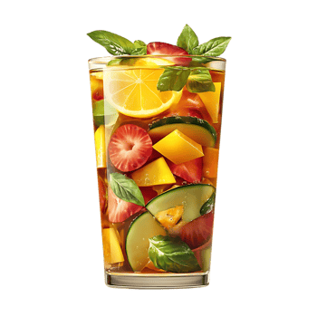 Refreshing Summer Fruit Infused Iced Tea with Transparent Background png