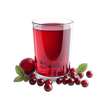 Refreshing Cranberry Juice with a Transparent Background, Perfect for Summer png