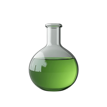 Green Liquid in Glass Flask with Transparent Background png