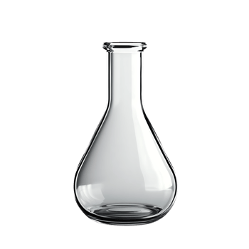 Empty Glass Erlenmeyer Flask with Transparent Background, Ideal for Science Experiments and Laboratory Work. png