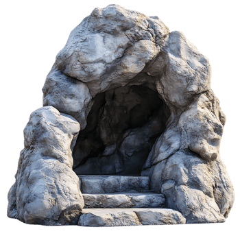 Stone Cave Entrance with Steps, Isolated on Transparent Background, Rock Formation, Natural Cave, Cave Entrance, Mountain Cave, Rock Steps, Stone Steps, Cave Interior, Stone Background, Rock Climber, Rock Texture, Realistic Cave, Fantasy Cave, png