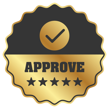 approve round gold stamp sticker approved with star illustration png