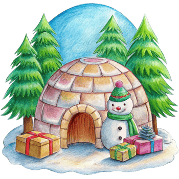 Festive Igloo in Snowfall png