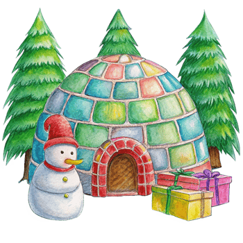 Igloo in a Winter Landscape png