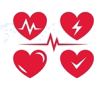 Heart icon for medical clinic. Cardio icons set . vector