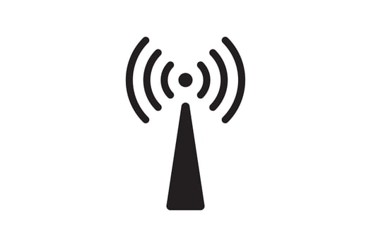 Radio tower antenna icon. Wireless station signal symbol. vector