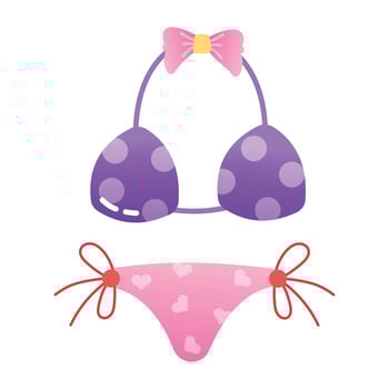 An icon of bikini in flat style vector