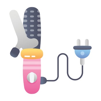 A flat style icon of hair roller vector