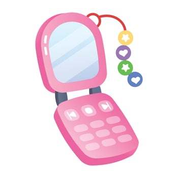 Barbie phone icon designed in flat style vector