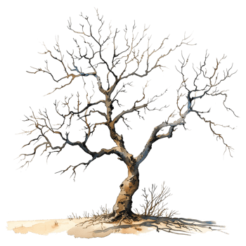 tree death in watercolor style isolated on transparent background png