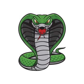 snake cobra logo illustration on white background vector