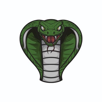 snake cobra logo design illustration on white background vector