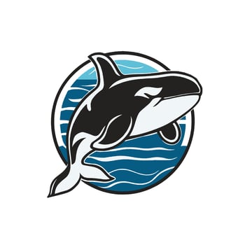 orca whale logo illustration design on white background vector