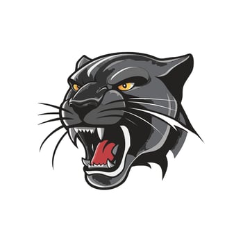 Black panther design illustration logo on white background vector