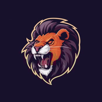 lion roar design logo illustration icon vector