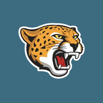 cheetah head roar design illustration logo vector