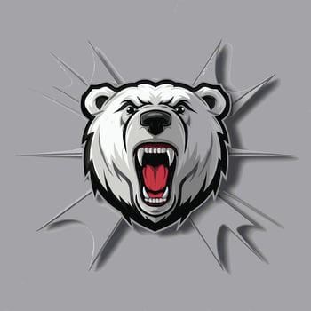 polar bear head design illustration logo vector