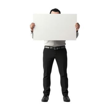 Man Holding Blank Sign AI-Generative png