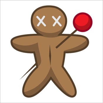 Voodoo doll isolated on white background vector