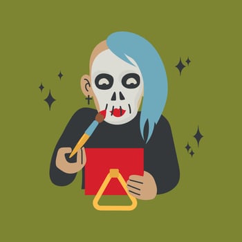 Face painting Halloween card icon clipart avatar logotype illustration vector