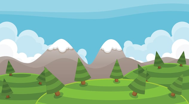 Grassy Hill Landscape Game Background vector