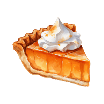 A slice of pumpkin pie with whipped cream png