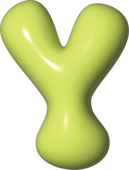 Alphabet Letter Y Green 3D Glossy Bubble Balloon png