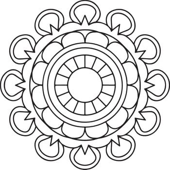 a coloring page with a circular design vector
