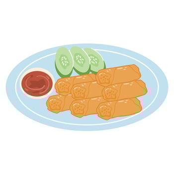 fried spring rolls Traditional Filipino Lumpia vector