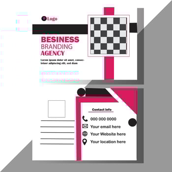 Post card design new post card template. vector