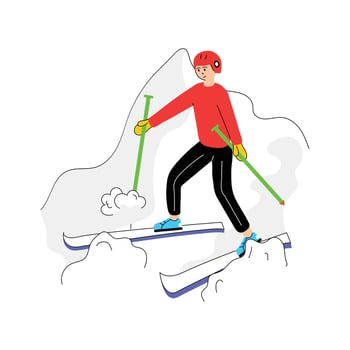 Biathlon skiing, winter competition, biathlon fla illustration vector
