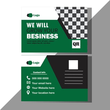 Business post card design template design. vector
