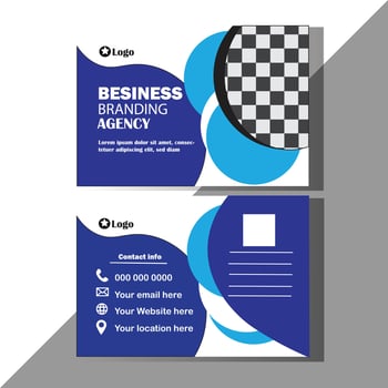 Post card design template mockup. vector