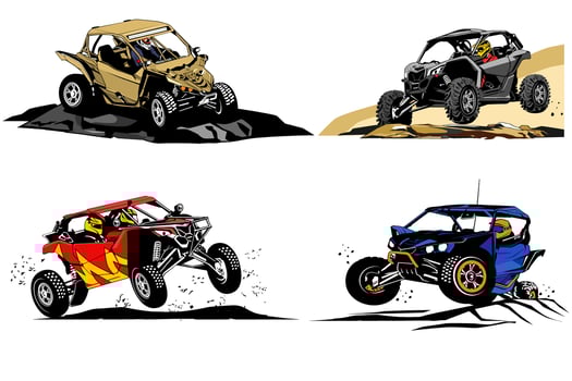 UTV offroading social club logo design set vector