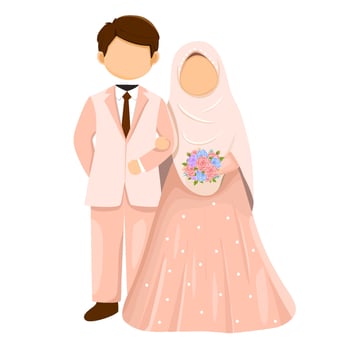 Muslim bridal couple vector