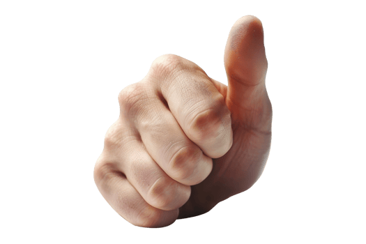 Close-up of a hand pointing with forefinger png