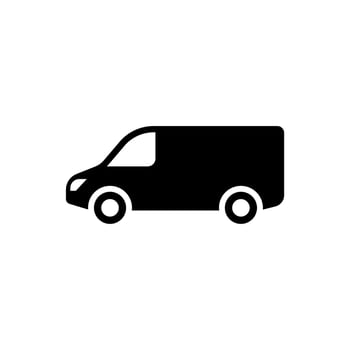 Delivery Van truck icon, minibus isolated on white background. vector