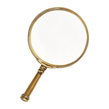 Antique Golden Magnifying Glass Isolated png