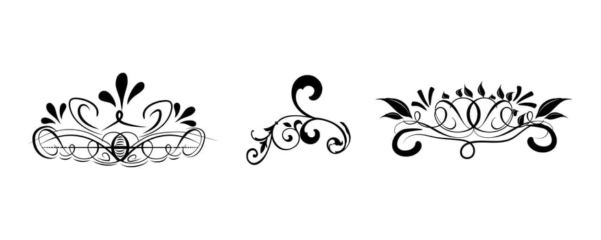 a set of four decorative designs on a white background vector