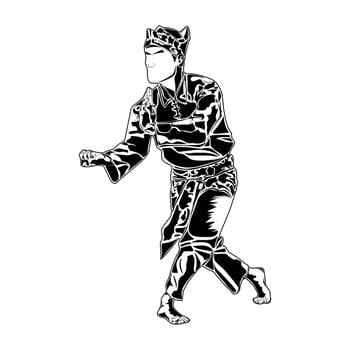 the movement of the legs crossing and attacking in pencak silat martial arts vector