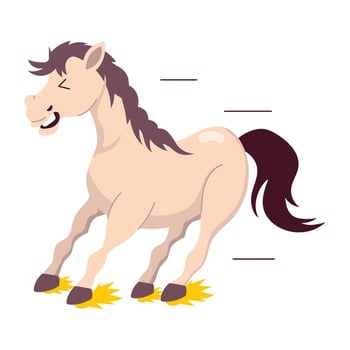 Horse sliding sticker designed in flat style vector