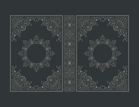 vintage Ornamental book cover design template vector