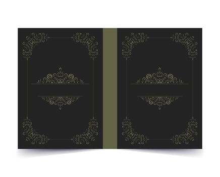 Ornamental book cover design template vector