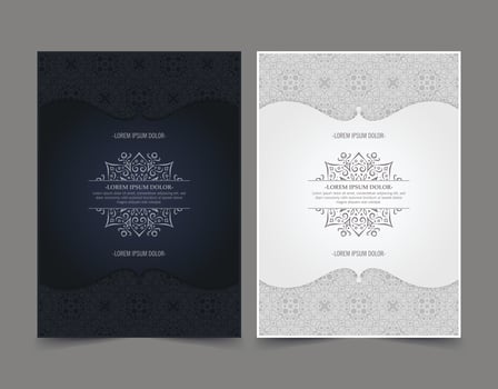 vintage geometric pattern cover set vector